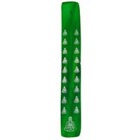 Ananta Handmade Extra Long Wooden Flat Incense Burner - Green 